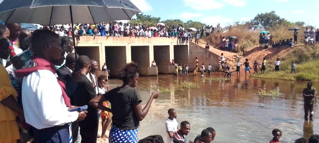 Community gathering at a baptism service